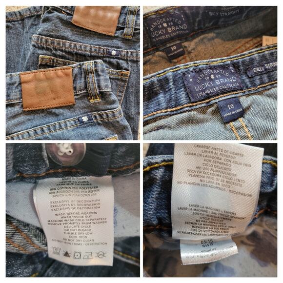 x2 LUCKY BRAND Boys Billy Straight Cotton Denim Jeans Light+Dark Wash✨️Youth 10 - Picture 11 of 15